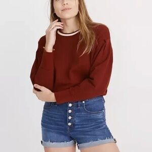 Madewell High Waist Button Front Denim Shorts